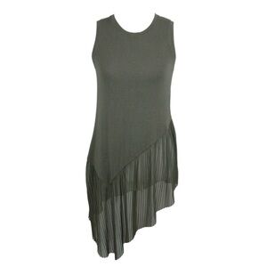 Elegant Olive Green Sleeveless Dress